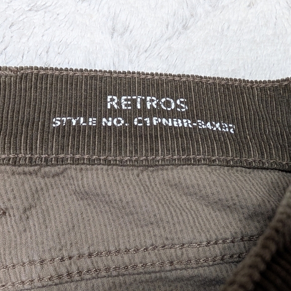 Mugsy Pants Mens 34x32 Brown Corduroy Retros Straight Work Casual Cotton Stretch - Picture 5 of 8